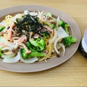 美味♡ブロッコリーとしめじの明太子スパゲッティ